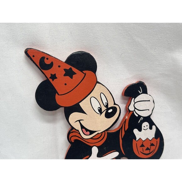 Vintage Walt Disney Co HALLOWEEN 2  MICKEY MOUSE 6” Wooden Ornament 1987 RARE - Picture 14 of 16